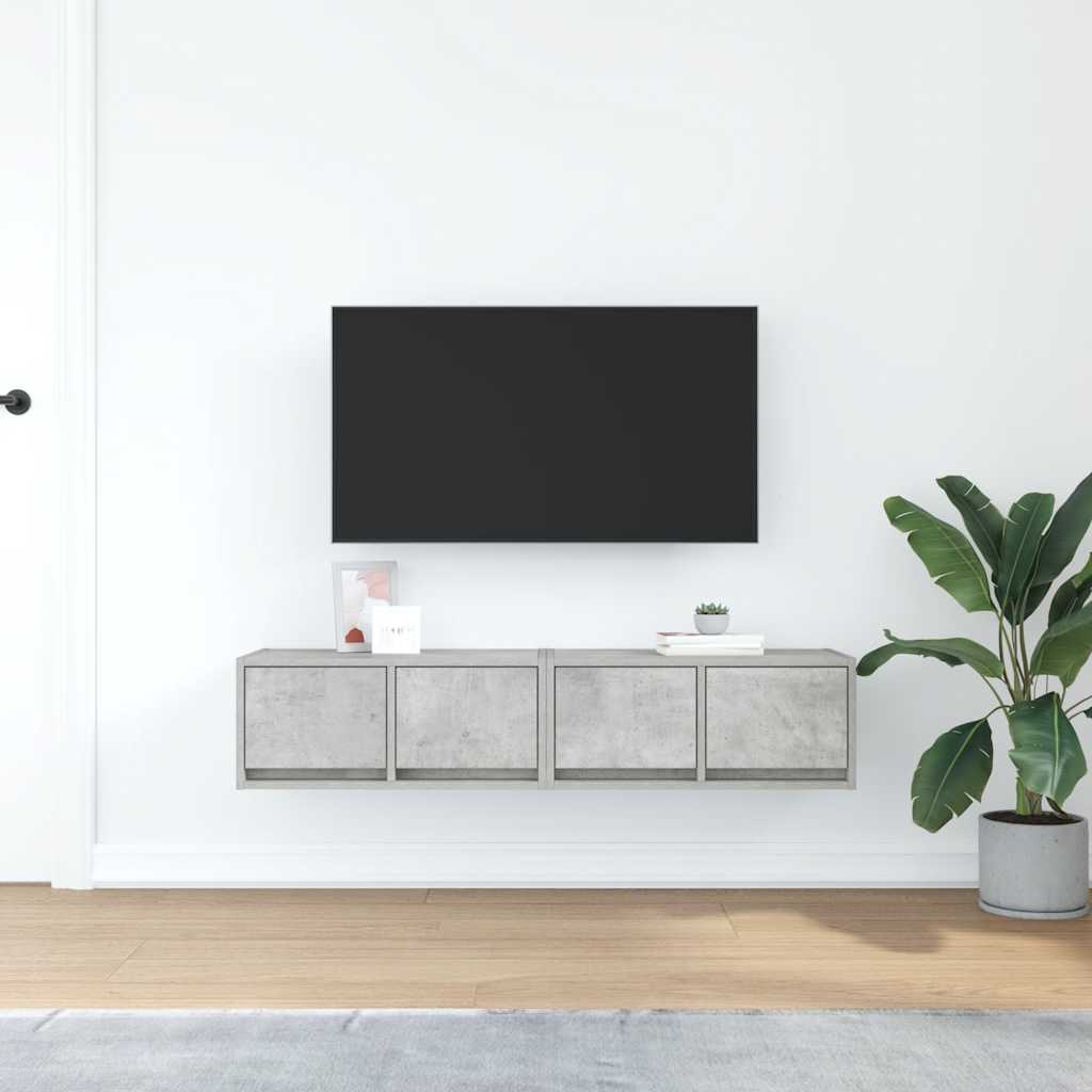 TV Cabinets 2 pcs Concrete Grey 60x31x25,5 cm Engineered Wood
