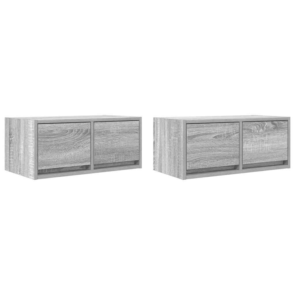 TV Cabinets 2 pcs Grey Sonoma 60x31x25,5 cm Engineered Wood