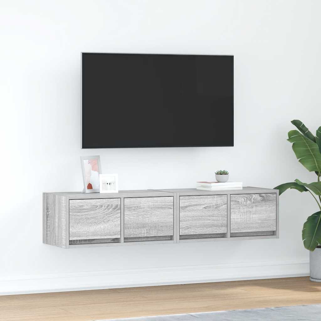 TV Cabinets 2 pcs Grey Sonoma 60x31x25,5 cm Engineered Wood