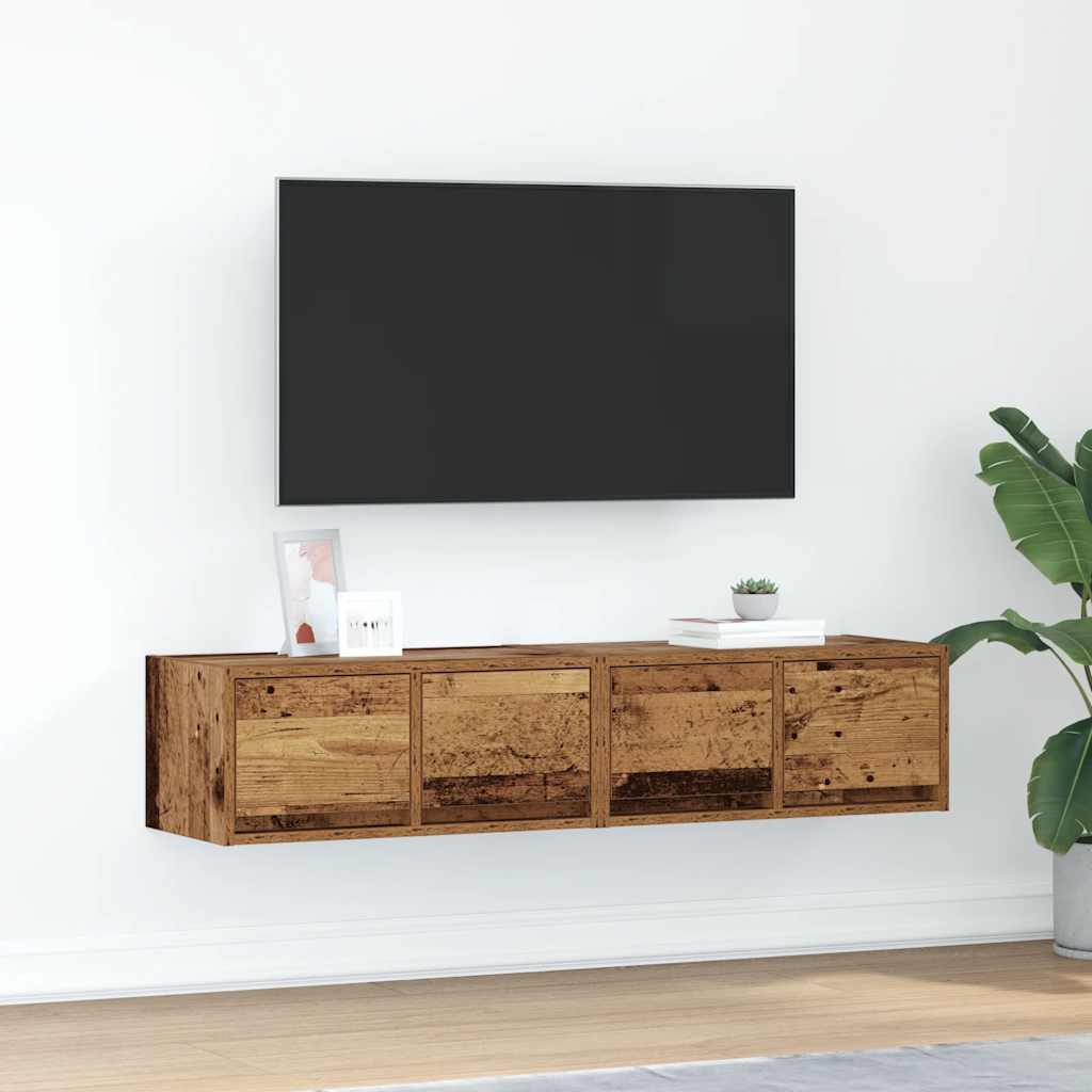TV Cabinets 2 pcs Old Wood 60x31x25,5 cm Engineered Wood