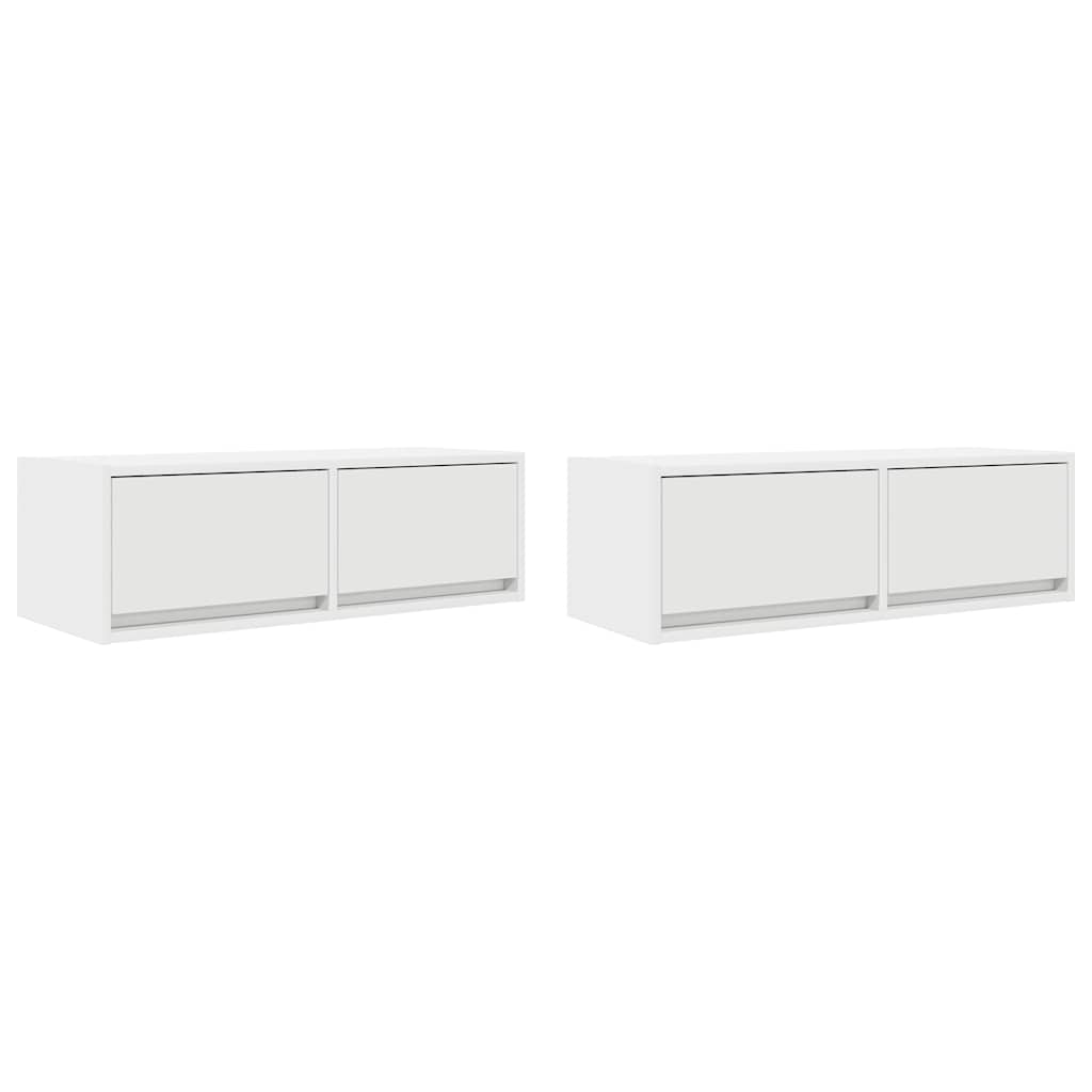 TV Cabinets 2 pcs White 80x31x25,5 cm Engineered Wood