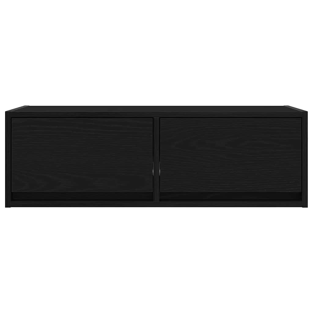 TV Cabinets 2 pcs Black Oak 80x31x25,5 cm Engineered Wood