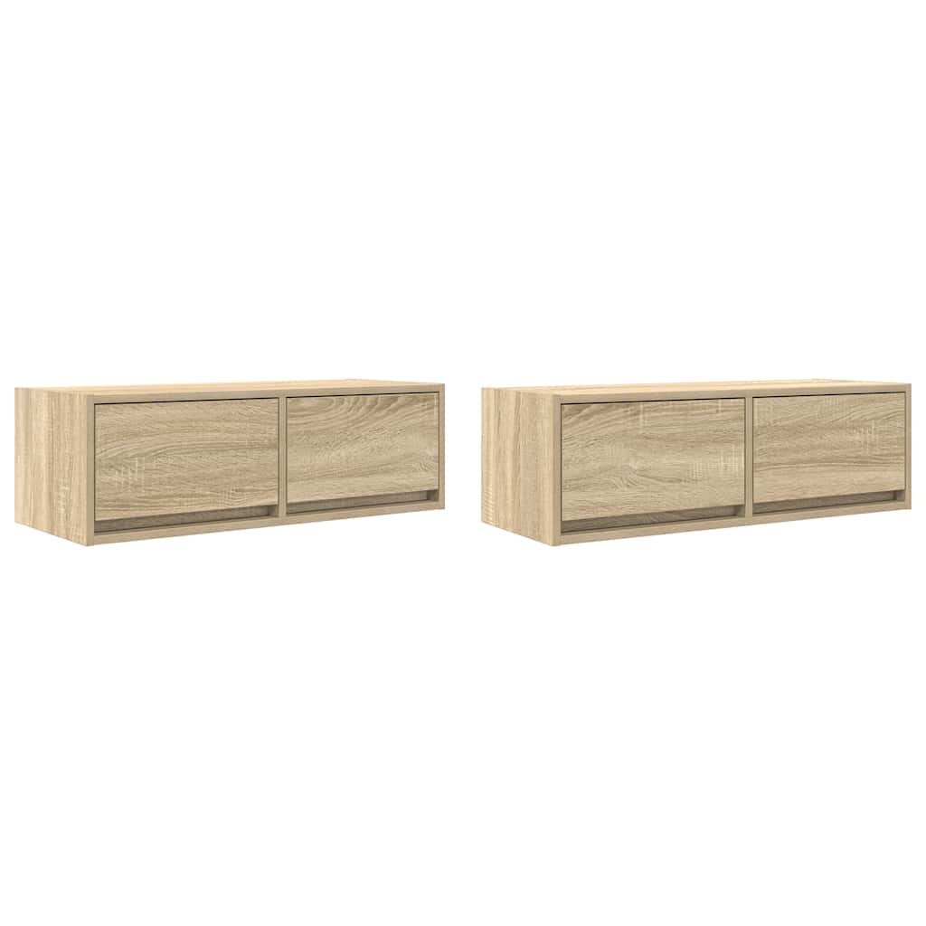 TV Cabinets 2 pcs Sonoma Oak 80x31x25,5 cm Engineered Wood