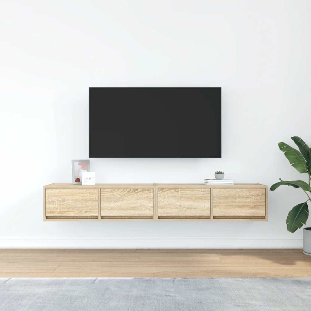 TV Cabinets 2 pcs Sonoma Oak 80x31x25,5 cm Engineered Wood