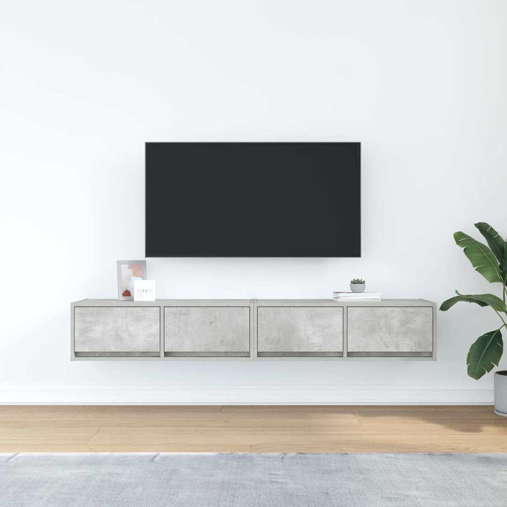 TV Cabinets 2 pcs Concrete Grey 80x31x25,5 cm Engineered Wood