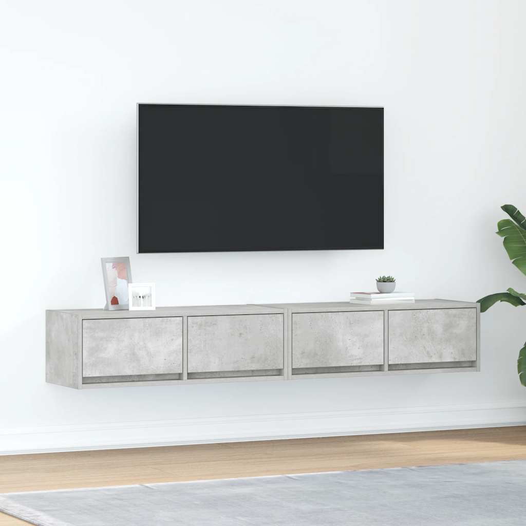 TV Cabinets 2 pcs Concrete Grey 80x31x25,5 cm Engineered Wood