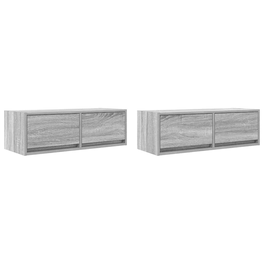 TV Cabinets 2 pcs Grey Sonoma 80x31x25,5 cm Engineered Wood