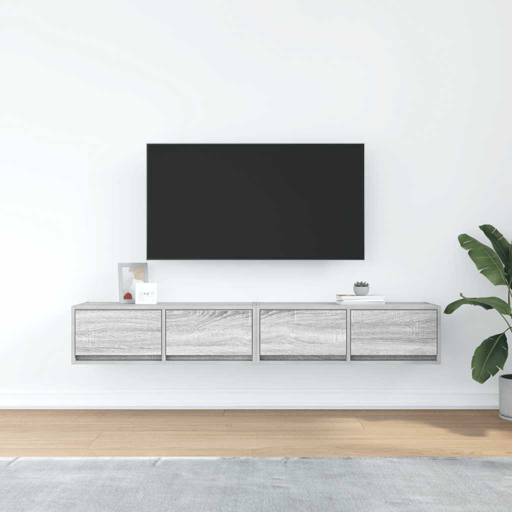TV Cabinets 2 pcs Grey Sonoma 80x31x25,5 cm Engineered Wood