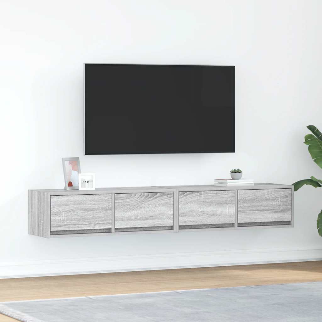 TV Cabinets 2 pcs Grey Sonoma 80x31x25,5 cm Engineered Wood