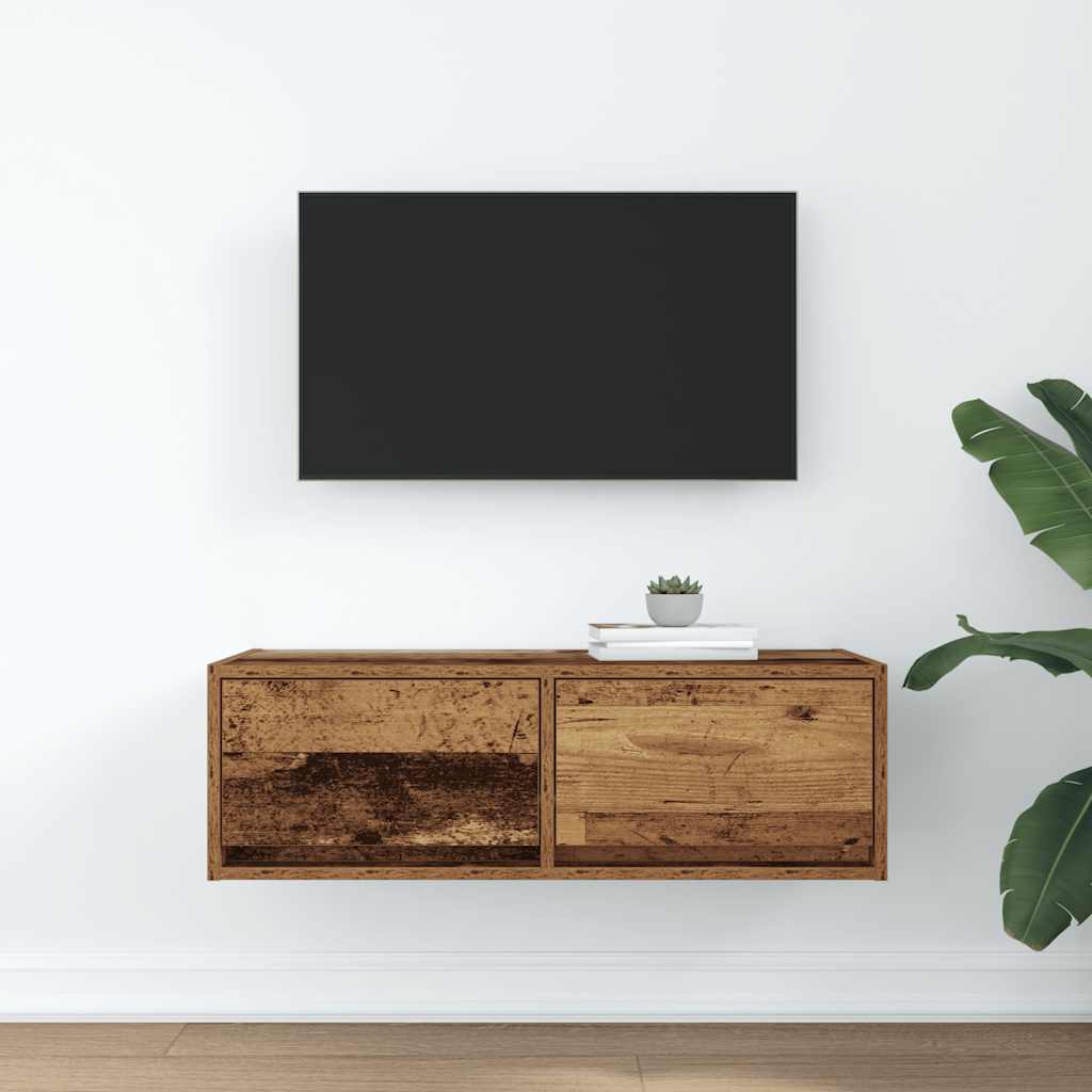 TV Cabinet Old Wood 80x31x25,5 cm Engineered Wood