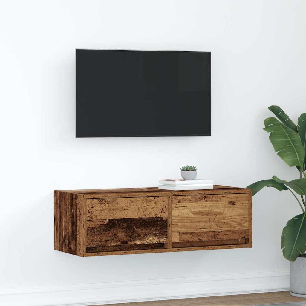 TV Cabinet Old Wood 80x31x25,5 cm Engineered Wood
