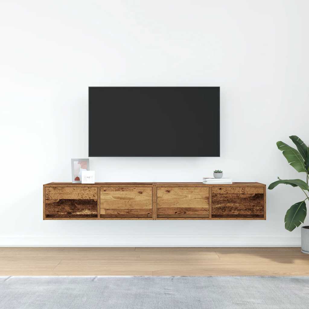 TV Cabinets 2 pcs Old Wood 80x31x25,5 cm Engineered Wood