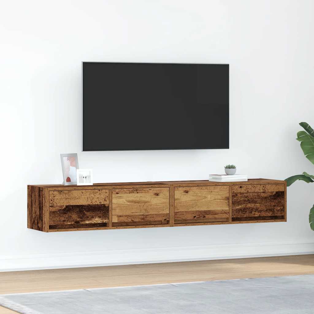 TV Cabinets 2 pcs Old Wood 80x31x25,5 cm Engineered Wood