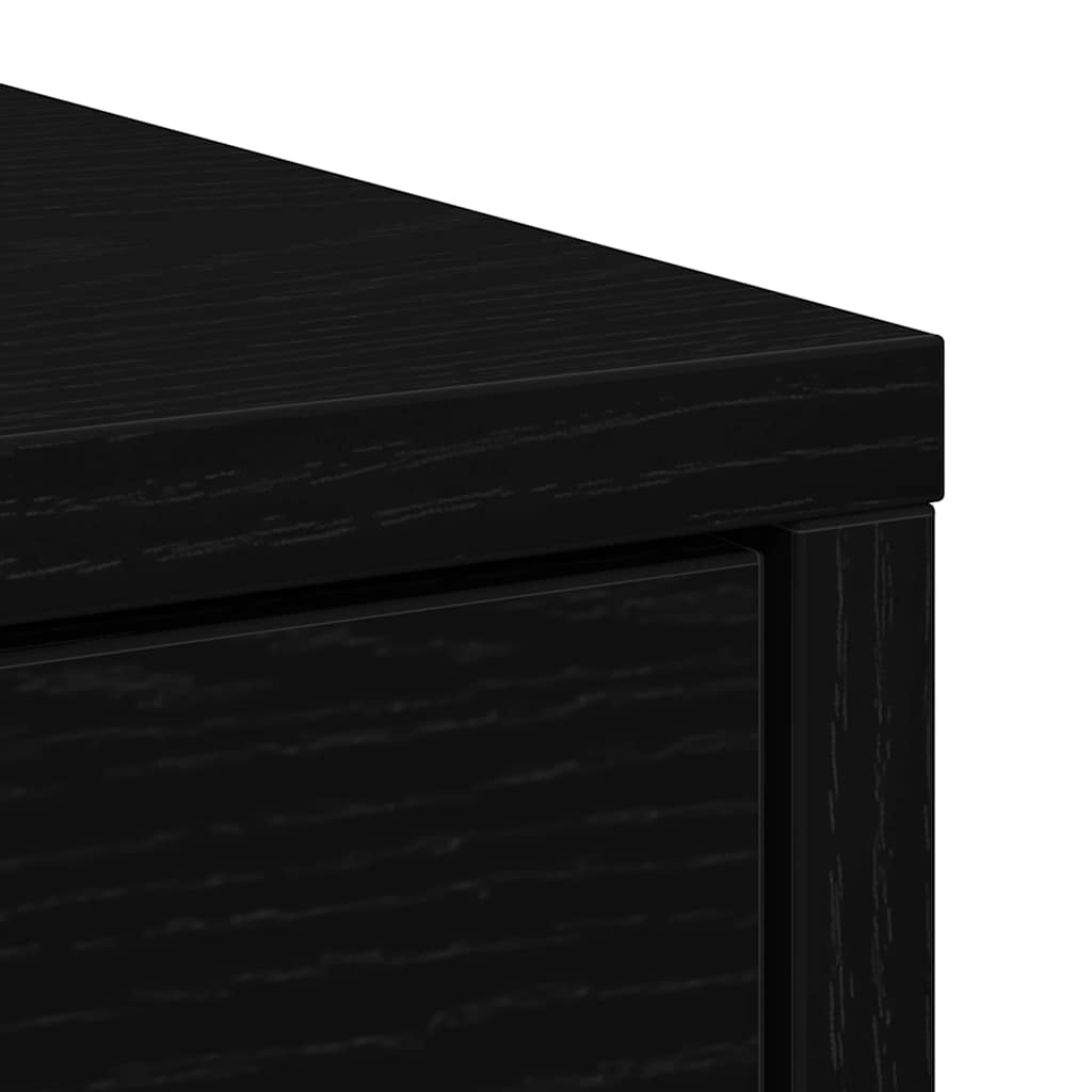 Sideboard with Drawer Black Oak 80x34x76 cm Engineered Wood