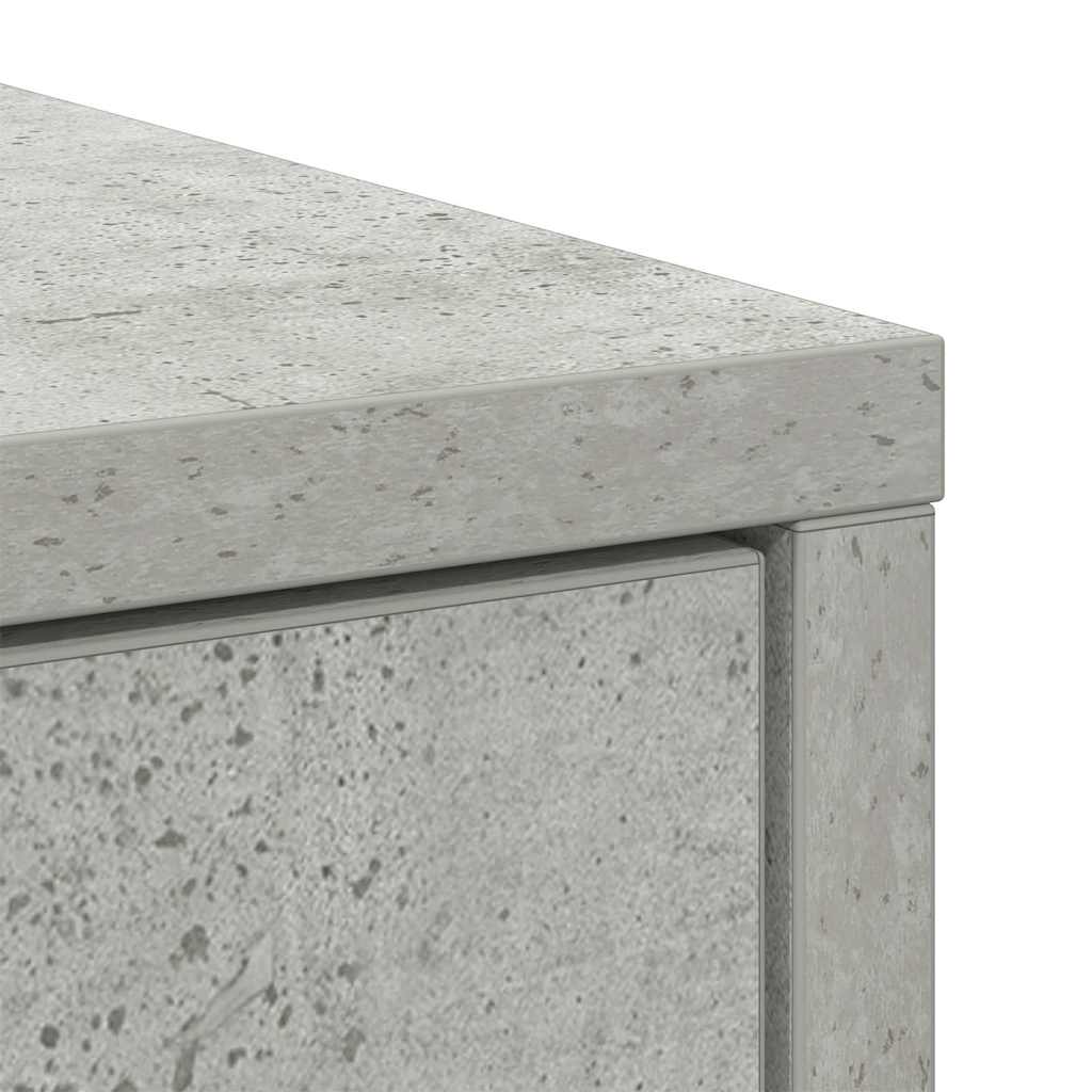 Sideboard with Drawer Concrete Grey 80x34x76 cm Engineered Wood