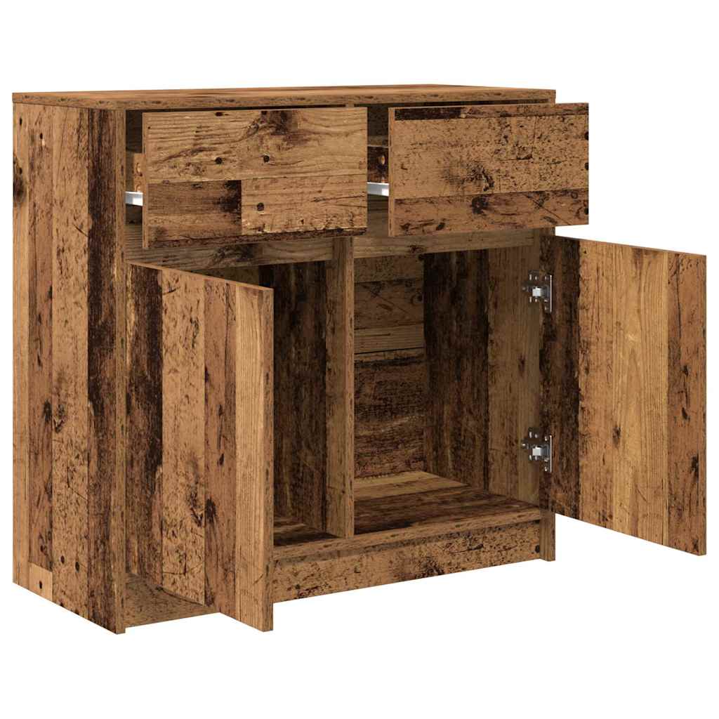 Sideboard with Drawer Old Wood 80x34x76 cm Engineered Wood