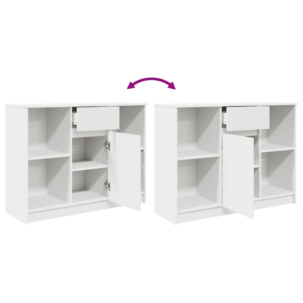 Sideboard with Drawer White 101x35x76 cm Engineered Wood