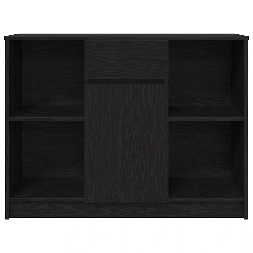Sideboard with Drawer Black Oak 101x35x76 cm Engineered Wood