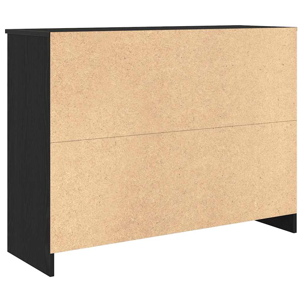 Sideboard with Drawer Black Oak 101x35x76 cm Engineered Wood