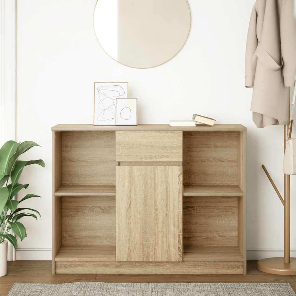 Sideboard with Drawer Sonoma Oak 101x35x76 cm Engineered Wood