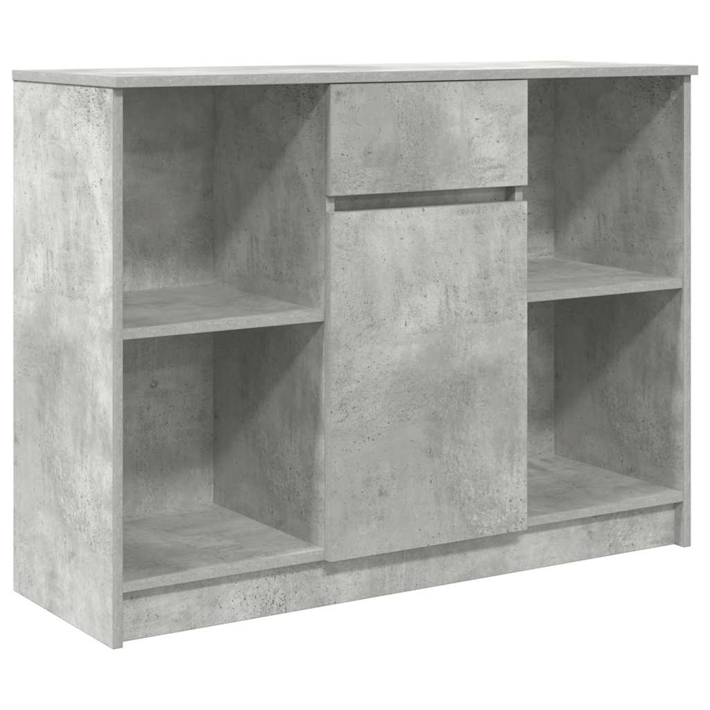 Sideboard with Drawer Concrete Grey 101x35x76cm Engineered Wood
