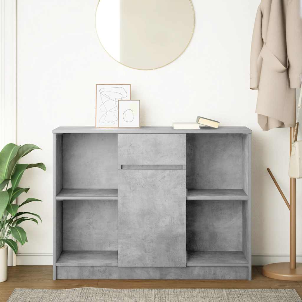 Sideboard with Drawer Concrete Grey 101x35x76cm Engineered Wood