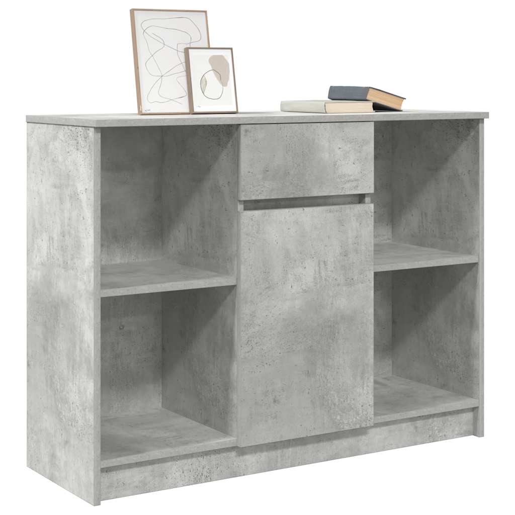 Sideboard with Drawer Concrete Grey 101x35x76cm Engineered Wood