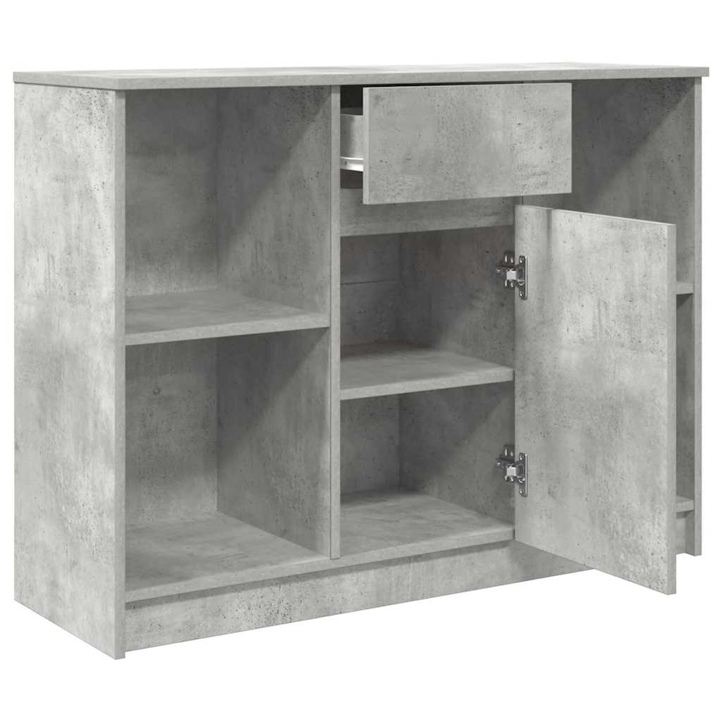 Sideboard with Drawer Concrete Grey 101x35x76cm Engineered Wood