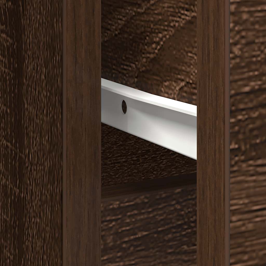 Sideboard with Drawer Brown Oak 101x35x76 cm Engineered Wood