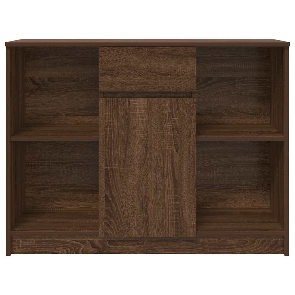 Sideboard with Drawer Brown Oak 101x35x76 cm Engineered Wood