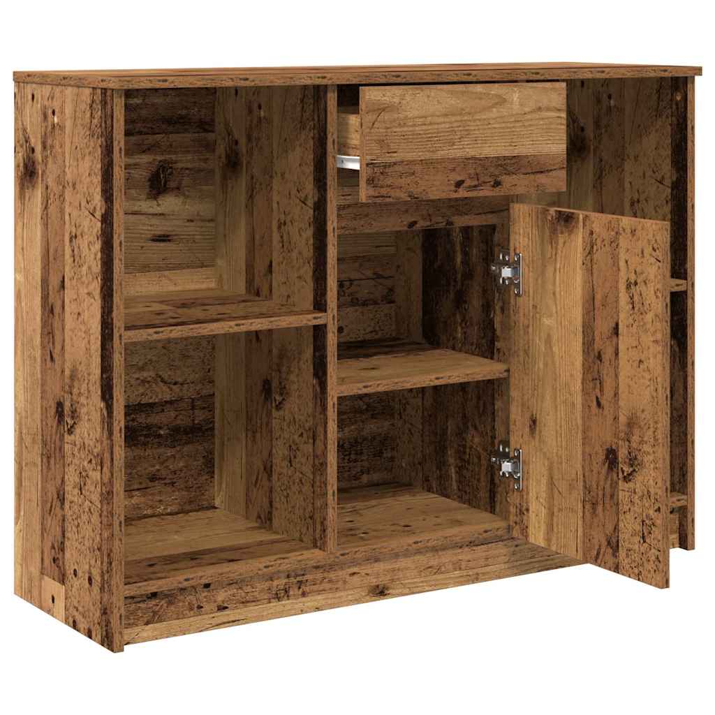 Sideboard with Drawer Old Wood 101x35x76 cm Engineered Wood