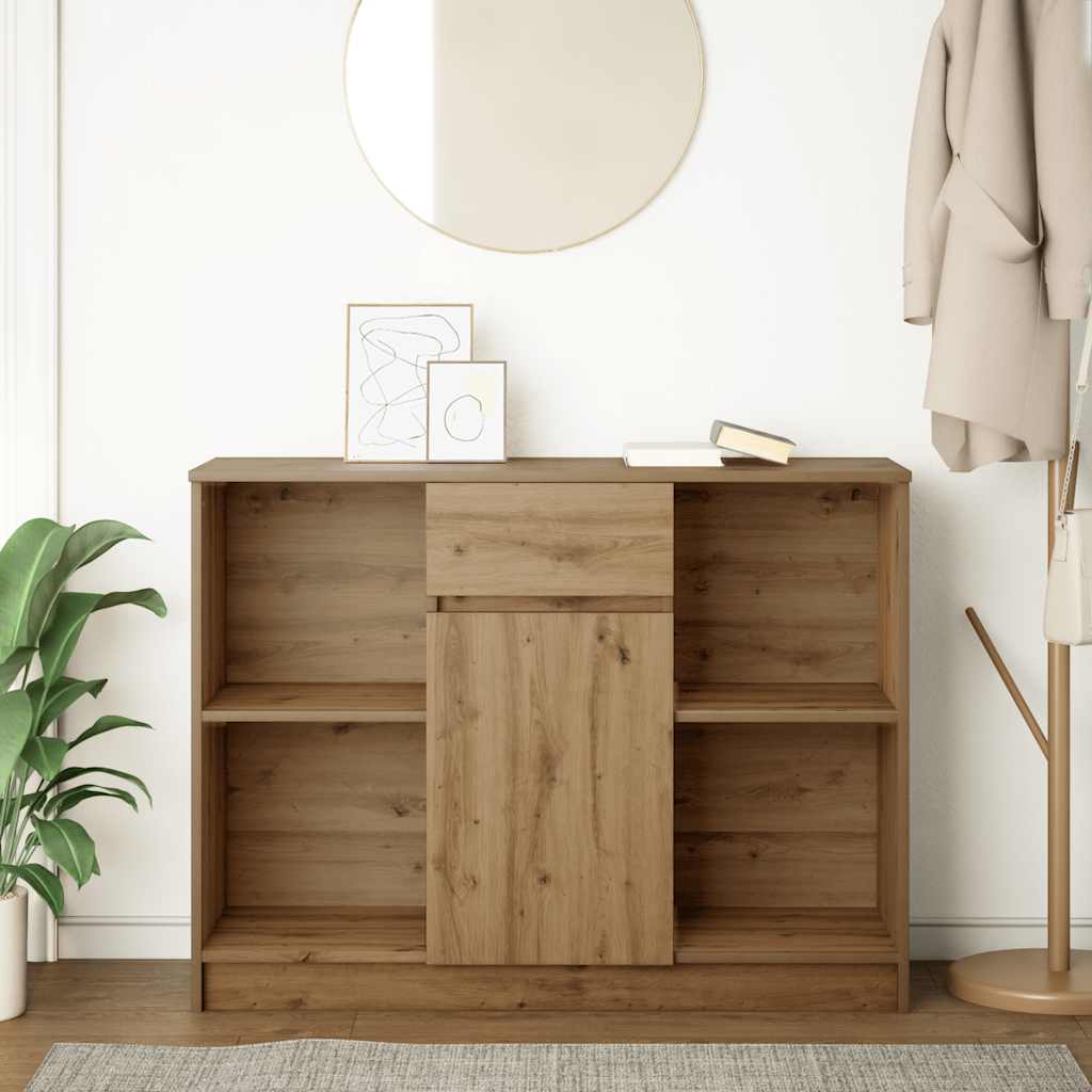 Sideboard with Drawer Artisan Oak 101x35x76 cm Engineered Wood