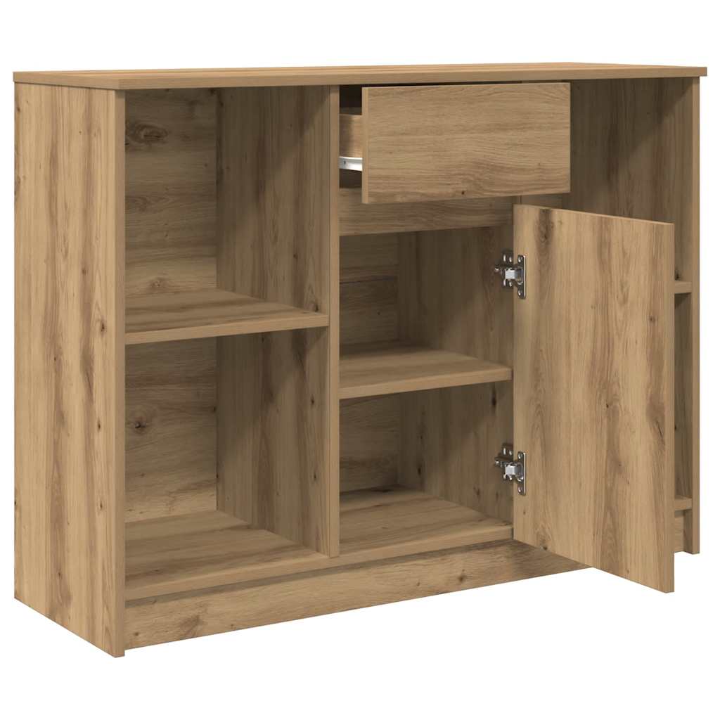 Sideboard with Drawer Artisan Oak 101x35x76 cm Engineered Wood