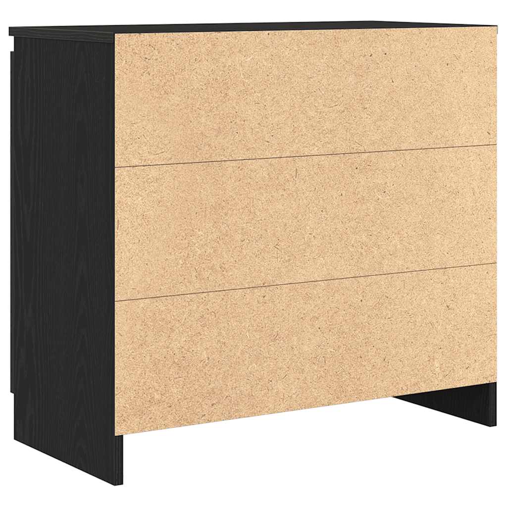 Sideboard with Drawer Black Oak 71x35x65 cm Engineered Wood