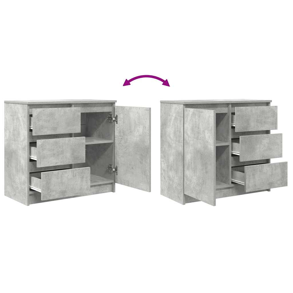 Sideboard with Drawer Concrete Grey 71x35x65 cm Engineered Wood
