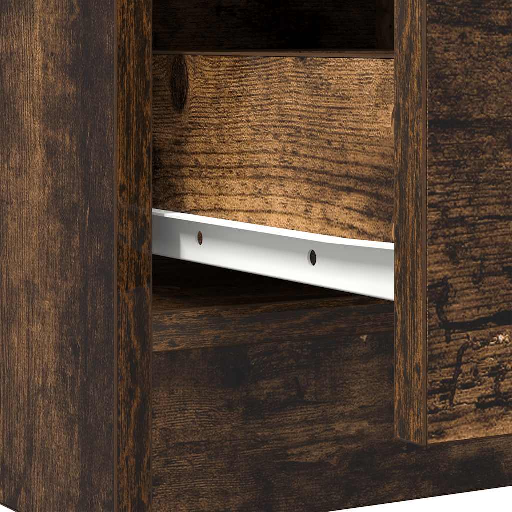 Sideboard with Drawer Smoked Oak 71x35x65 cm Engineered Wood
