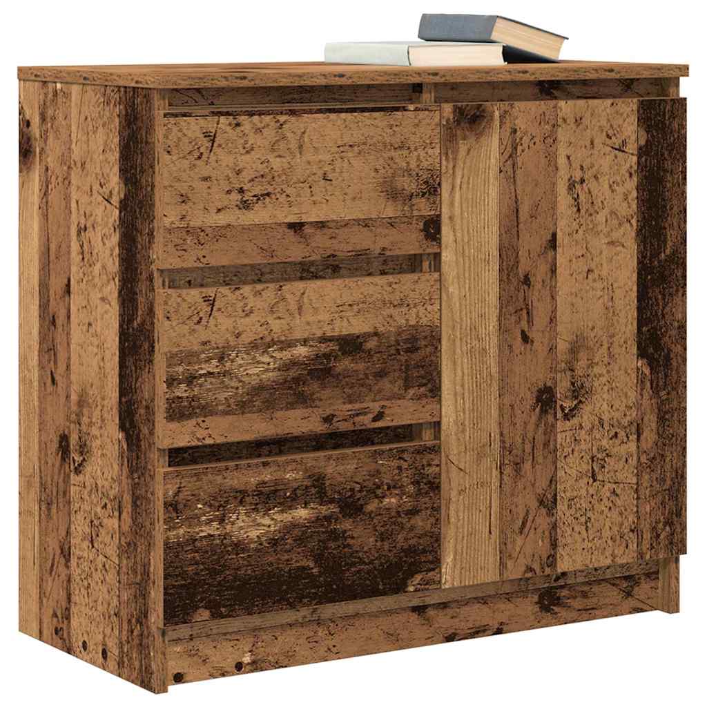 Sideboard with Drawer Old Wood 71x35x65 cm Engineered Wood