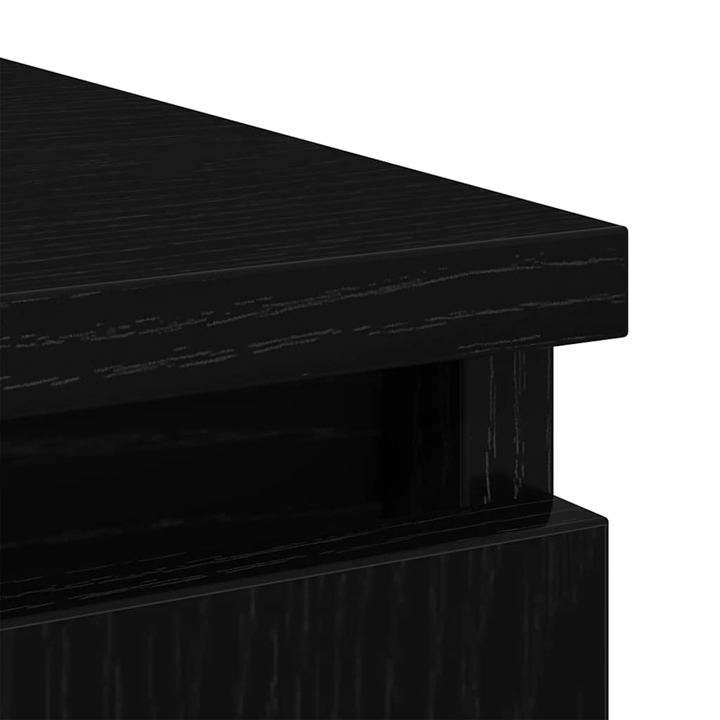 Sideboard with Drawers Black Oak 71x35x84 cm Engineered Wood