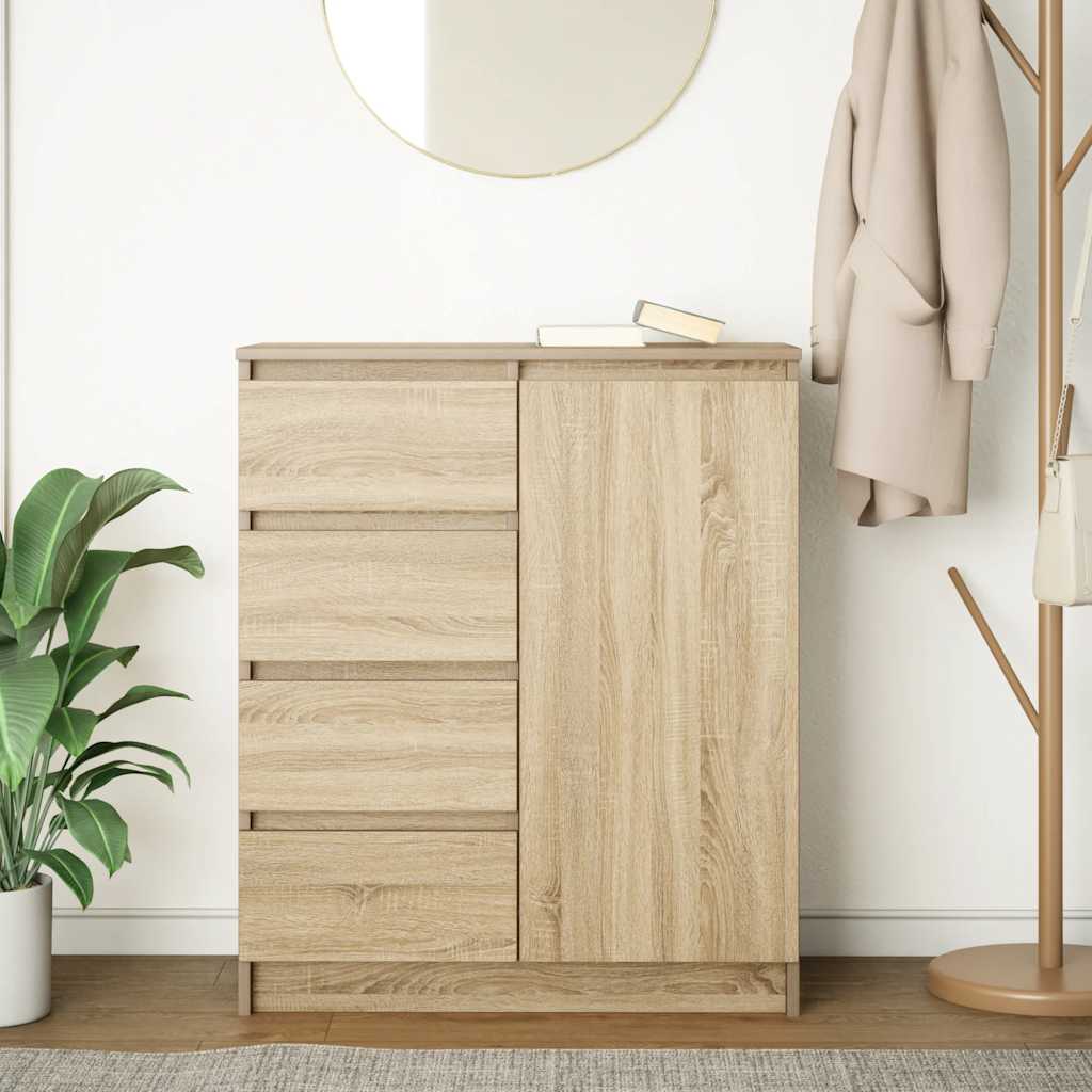 Sideboard with Drawers Sonoma Oak 71x35x84 cm Engineered Wood
