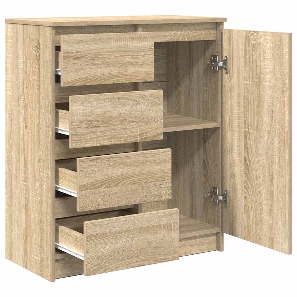 Sideboard with Drawers Sonoma Oak 71x35x84 cm Engineered Wood