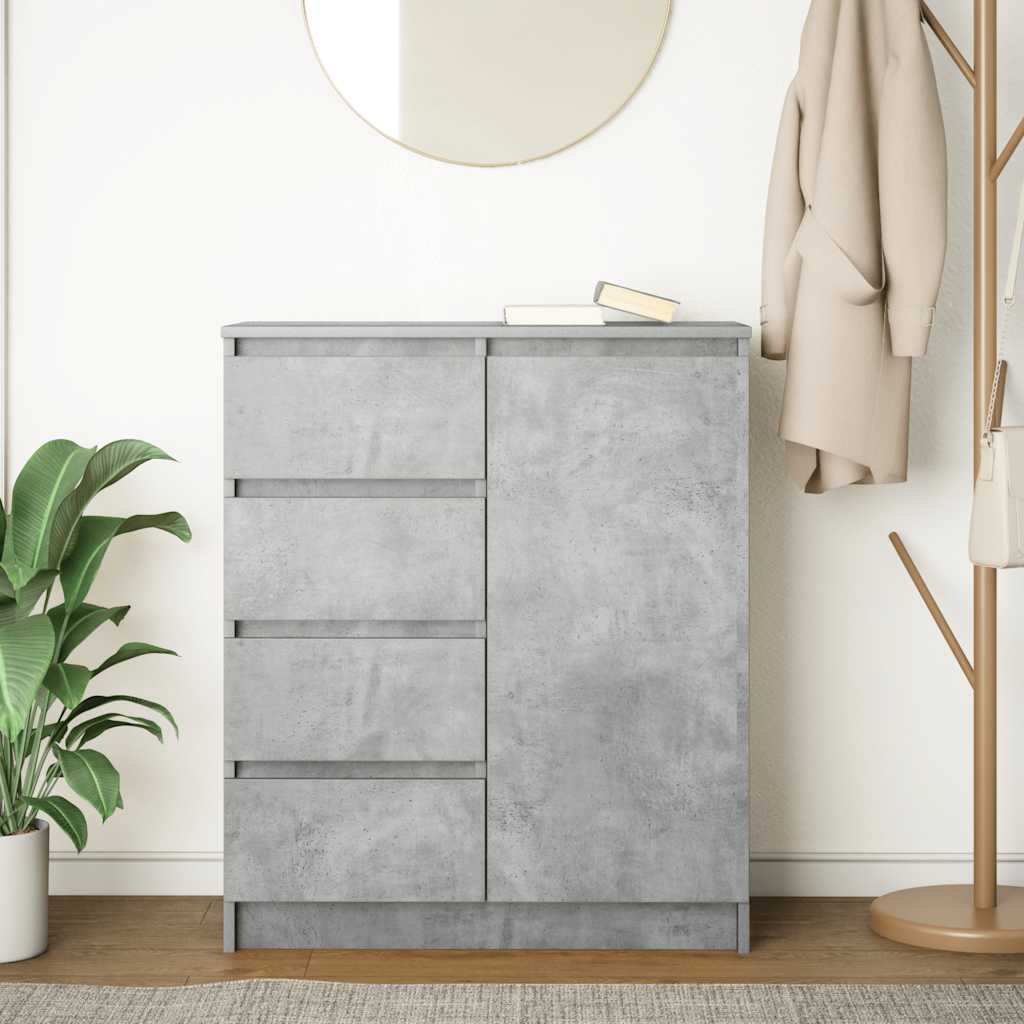 Sideboard with Drawers Concrete Grey 71x35x84cm Engineered Wood