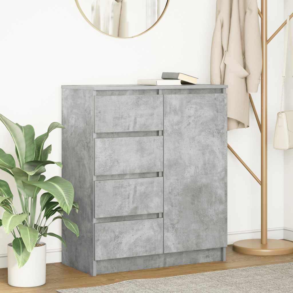 Sideboard with Drawers Concrete Grey 71x35x84cm Engineered Wood