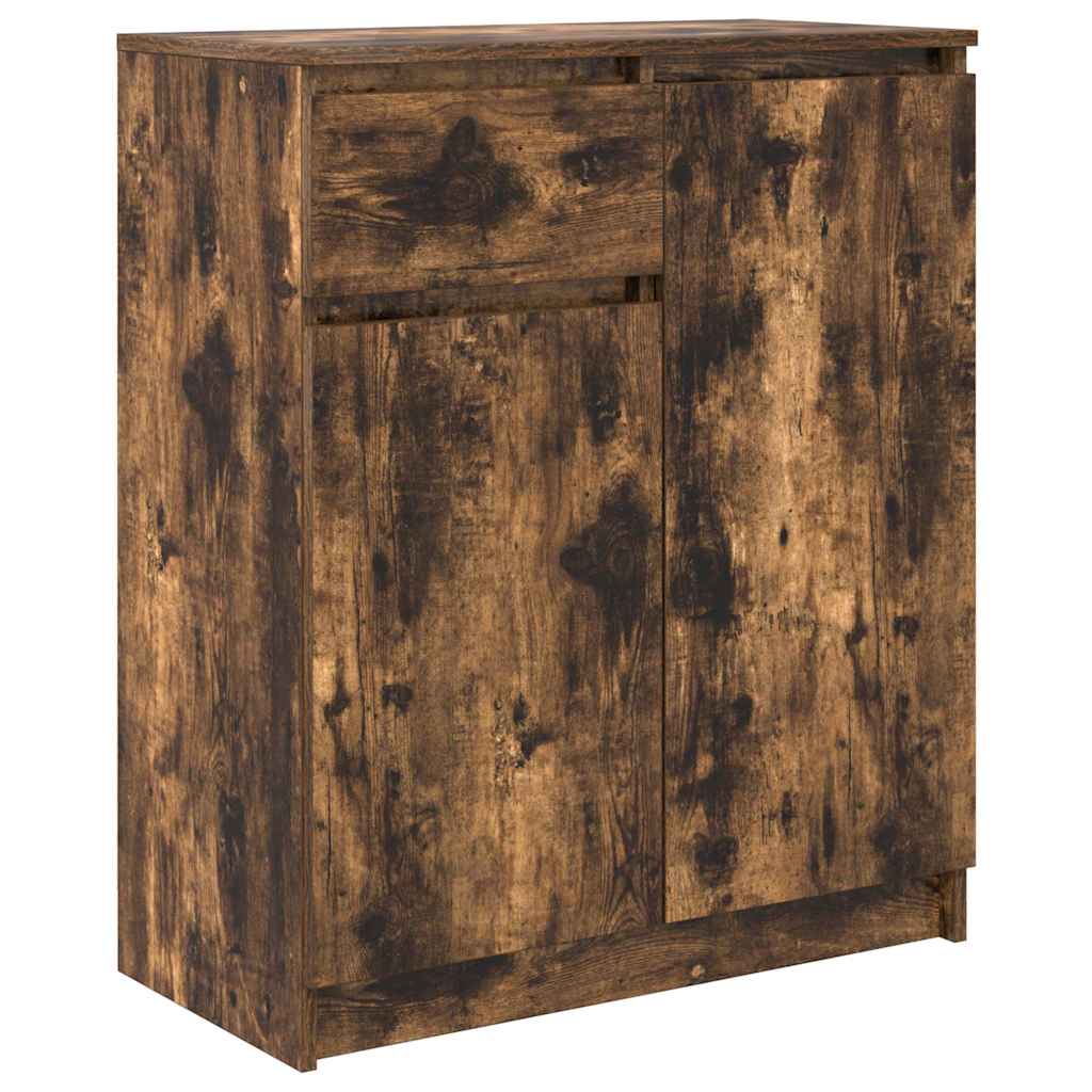 Sideboard with Drawer Smoked Oak 71x35x84 cm Engineered Wood