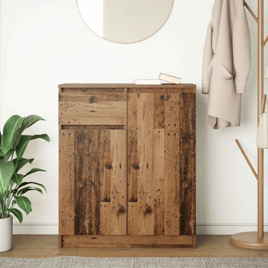 Sideboard with Drawer Old Wood 71x35x84 cm Engineered Wood