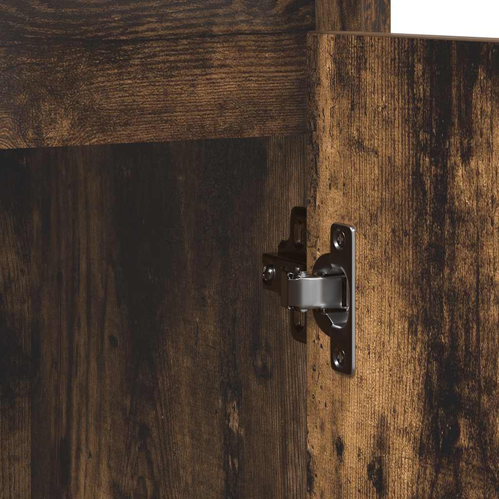 Sideboard Smoked Oak 85x34x76 cm Engineered Wood