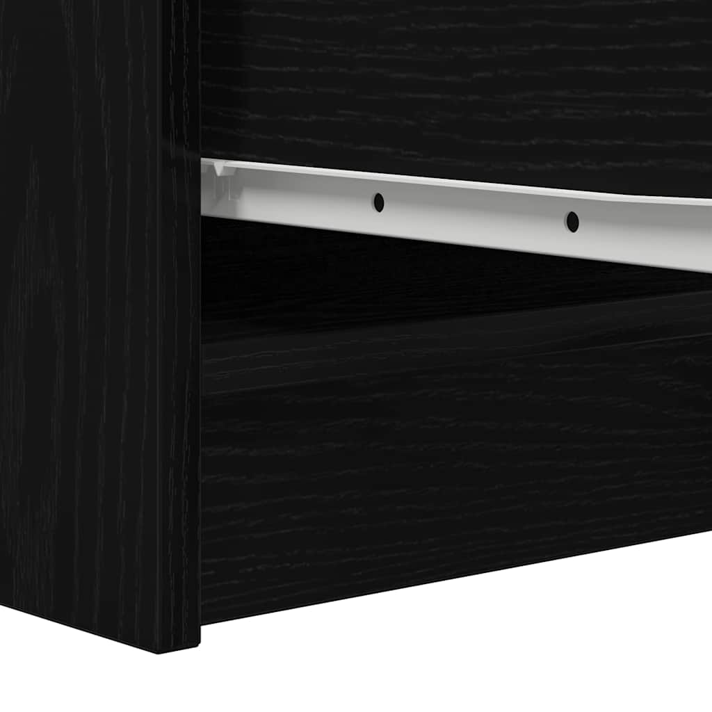 Sideboard Black Oak 29.5x34x76 cm Engineered Wood