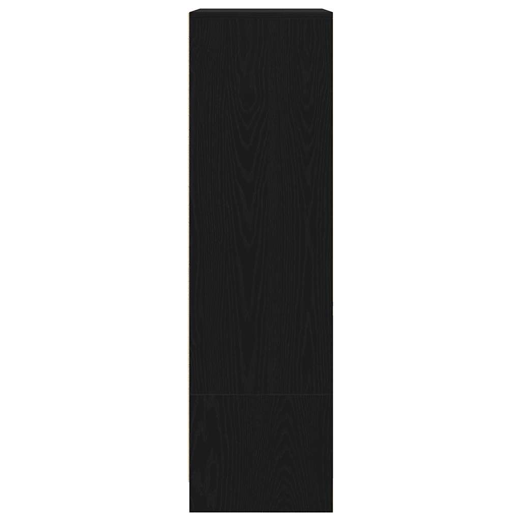 Cabinet with Drawer Black Oak 55.5x34x119.5 cm Engineered Wood