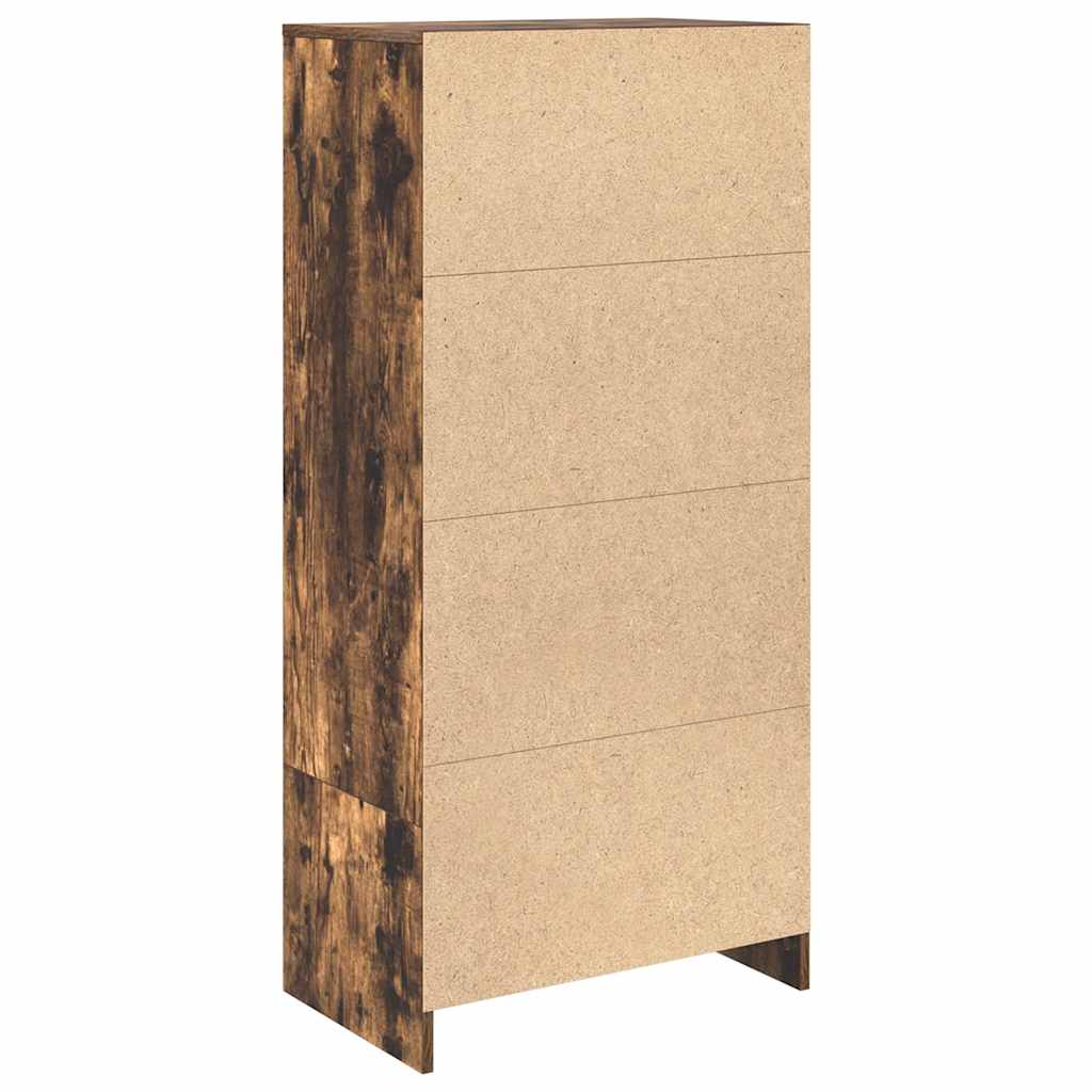 Cabinet with Drawer Smoked Oak 55.5x34x119.5 cm Engineered Wood