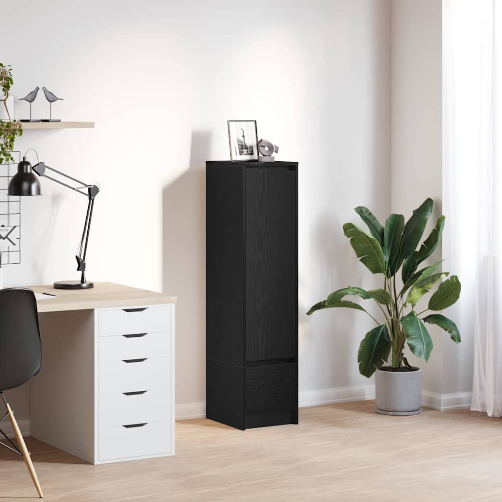 Highboard Black Oak 29,5x34x119,5 cm Engineered Wood