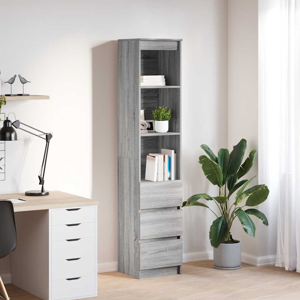 Highboard Grey Sonoma 37.5x35x180 cm Engineered Wood